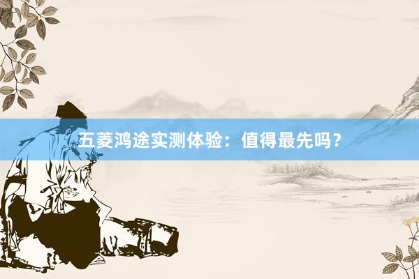 五菱鸿途实测体验：值得最先吗？